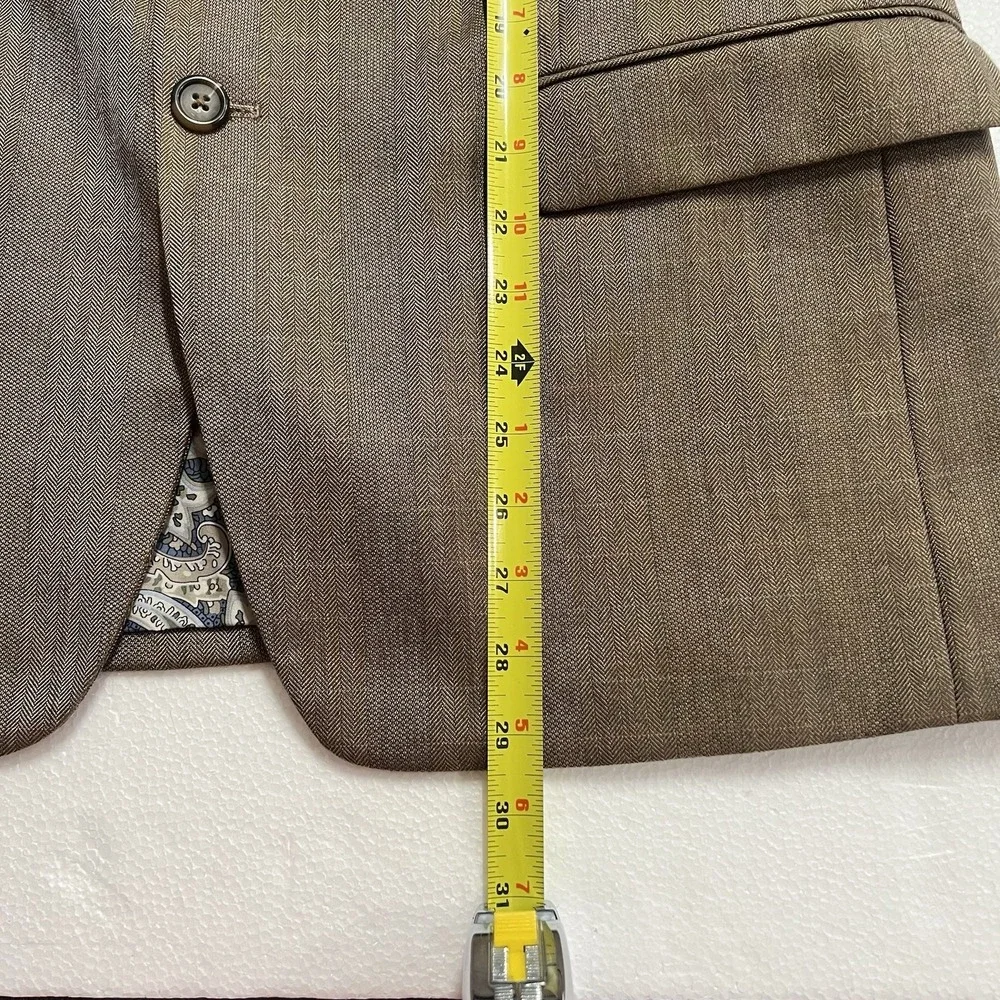 Lauren Ralph Lauren LRL Tan Beige Paisley Lined Blazer Sport Coat Jacket Men 42S